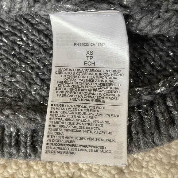 Banana Republic Metallic Cross-Back Pullover Sweater in Steel Grey Size XS - Picture 7 of 11